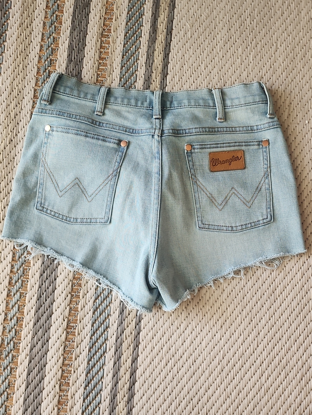 Wrangler Pale Blue Denim Cutoff Shorts